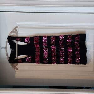 Black tank with hot pink sequins. Racetrack size large